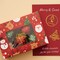 Wrapables 1.5 Inch Gold Foil Christmas Sticker Label Roll, Holiday Stickers for Sealing Cards, Envelopes, Gift Boxes, Festive Party Favors (500pcs), Festive Christmas